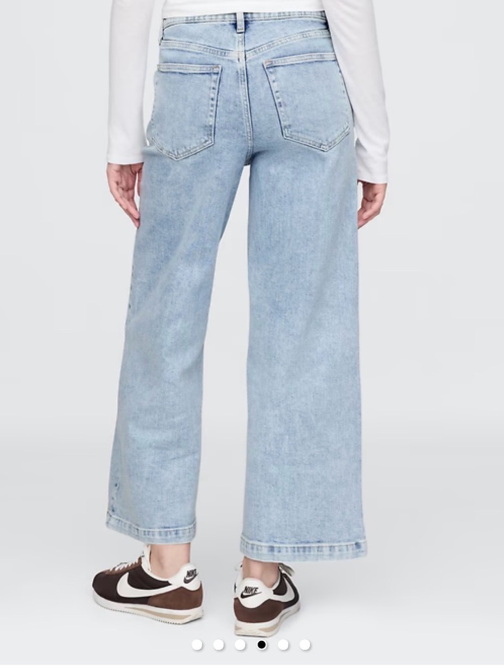 GAP High RiseStride Light Wash Wide-Leg Ankle Jeans